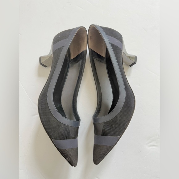 Fendi Navy Blue Black Mesh leather trim Colibri pumps EU 38 - Picture 5 of 13